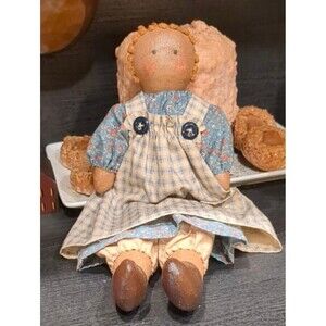 Folk Art Style Cloth Doll Handmade Primitive Farmhouse